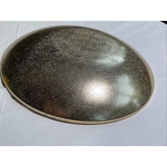 Vtg MCM Tile Mosaic Plate Or Trivet With Gold Back‎ 8.5 Inches Browns Tans Shiny - Picture 7 of 7